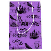 Vintages Lila Halloween Mittlere Geschenktüte (Vorderseite)
