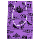 Vintages Lila Halloween Mittlere Geschenktüte (Rückseite)
