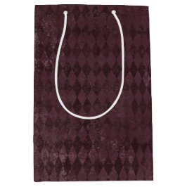 Vintages Lila Harlequin-Muster Mittlere Geschenktüte