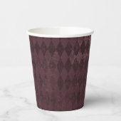 Vintages Lila Harlequin-Muster Pappbecher (Links)