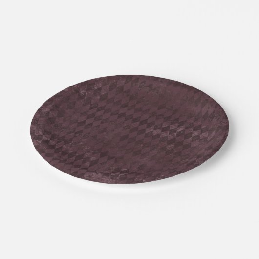 Vintages Lila Harlequin-Muster Pappteller (Schrägansicht)