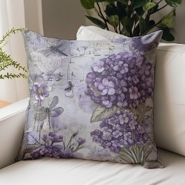 Vintages Lila Hydrangeas-Shabby Chic Kissen