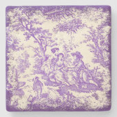 Vintages lila Joypingpärchen Steinuntersetzer (Vorderseite)