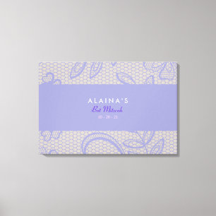VINTAGES LILA LACE Bat Mitzvah Sign-In Board Leinwanddruck