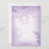 Vintages lila lila Brautparty Einladung (Rückseite)