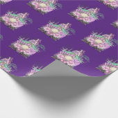 Vintages Lila Meereshexenmuster Geschenkpapier (Ecke)