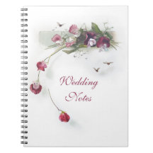 Vintages lila Notizbuch der süßen Erbsen