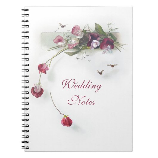 Vintages lila Notizbuch der süßen Erbsen Notizblock (Vorderseite)