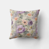 Vintages Lila Peach Blume Shabby Chic Kissen (Rückseite)