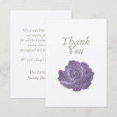 Vintages lila Rosen-Beileid danken Ihnen zu Dankeskarte (Vorne/Hinten)