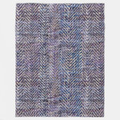 Vintages lila Sahneherringbone Fleecedecke (Vorderseite)