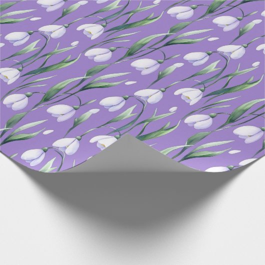 Vintages lila Schneeverfahren Geschenkpapier (Ecke)