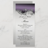 Vintages Lila Schwarz- und Silber-Menü Menükarte (Vorne/Hinten)