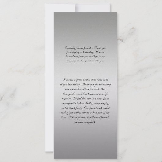 Vintages Lila Silberschwarzes Hochzeitsprogramm In Einladung (Rückseite)