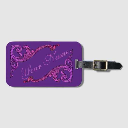 Vintages Lila Viktorianisch Gepäckanhänger (Vorderseite (Horizontal))