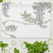 Vintages lila Wisteria-Grün verlässt Rebe Handtuch (Gefaltet)