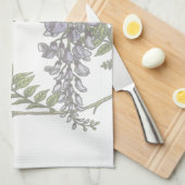 Vintages lila Wisteria-Grün verlässt Rebe Handtuch (Viertel Falte)