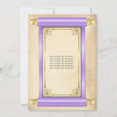 Vintages Lilac Gold Scroll Einladung (Rückseite)