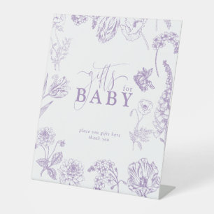 Vintages Lilac Lavender Floral Script Geschenk für Sockelschild