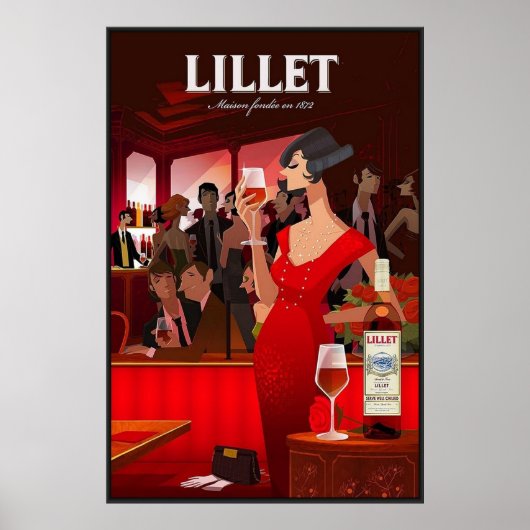 Vintages Lillet-Poster Poster (Vorne)