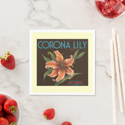 Vintages Lily-Label Serviette (Beispiel)