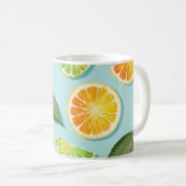 Vintages Limones Lemon Blue Pattern Kaffeetasse (VorderseiteRechts)