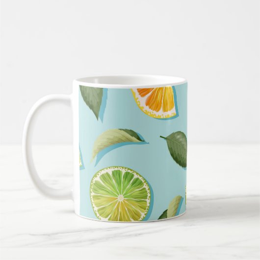 Vintages Limones Lemon Blue Pattern Kaffeetasse (Links)