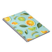 Vintages Limones Lemon Blue Pattern Notizblock (Rechte Seite)