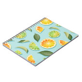 Vintages Limones Lemon Blue Pattern Notizblock (Linke Seite)
