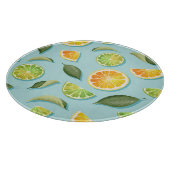 Vintages Limones Lemon Blue Pattern Schneidebrett (Ecke)