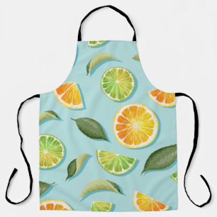 Vintages Limones Lemon Blue Pattern Schürze