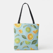 Vintages Limones Lemon Blue Pattern Tasche (Rückseite)