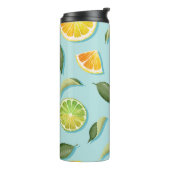 Vintages Limones Lemon Blue Pattern Thermosbecher (Nach links gedreht)