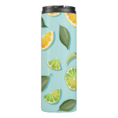 Vintages Limones Lemon Blue Pattern Thermosbecher (Rückseite)