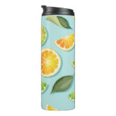 Vintages Limones Lemon Blue Pattern Thermosbecher (Nach rechts gedreht)