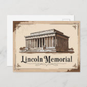 Vintages Lincoln Memorial Postkarte (Vorne/Hinten)