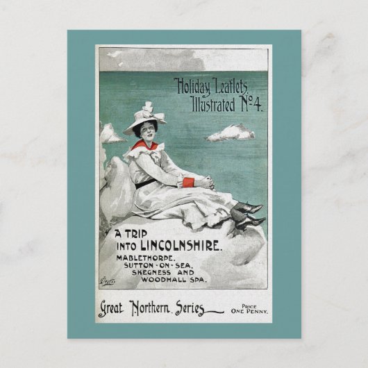 Vintages Lincolnshire, Großbritannien, Feiertagspostkarte (Vorderseite)