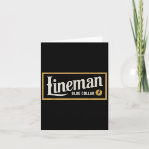 Vintages Lineman Blue Collar Retro Geschenk für Mä Karte