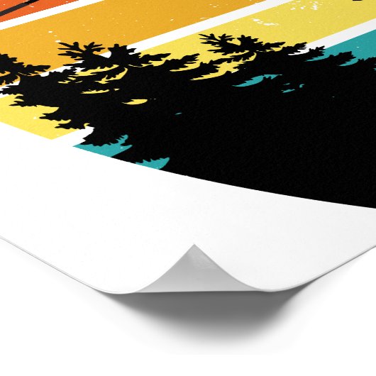 Vintages Lineman Sunset Retro Poster (Ecke)