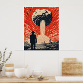 Vintages Linocut Poster - Eleganter Mann im Anzug  (Küche)