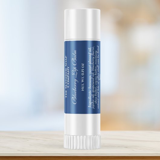 Vintages Lippenbalsam-Etikett - blau Quadratischer Aufkleber