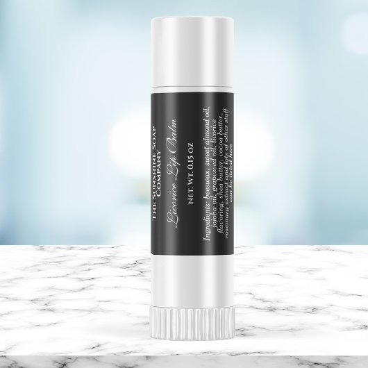 Vintages Lippenbalsam-Etikett - schwarz Quadratischer Aufkleber