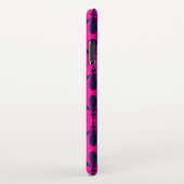 Vintages Lippenmuster in Pink und Blau iPhone Hülle (Rechte Seite)