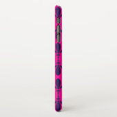 Vintages Lippenmuster in Pink und Blau iPhone Hülle (Linke Seite)