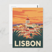 Vintages Lissabon Portugal - Reise Postkarte (Vorne/Hinten)