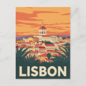 Vintages Lissabon Portugal - Reise Postkarte (Vorderseite)