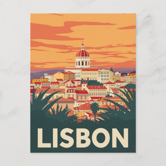 Vintages Lissabon Portugal - Reise Postkarte (Vorderseite)