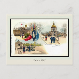 Vintages Litho Paris 1897 5 von 6 Postkarte