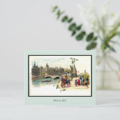 Vintages Litho Paris 1897 6 von 6 Postkarte (Stehend Vorderseite)