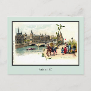 Vintages Litho Paris 1897 6 von 6 Postkarte